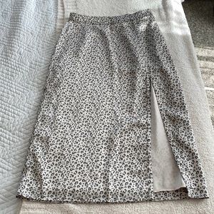 Abercrombie and Fitch satin cheetah print midi skirt
